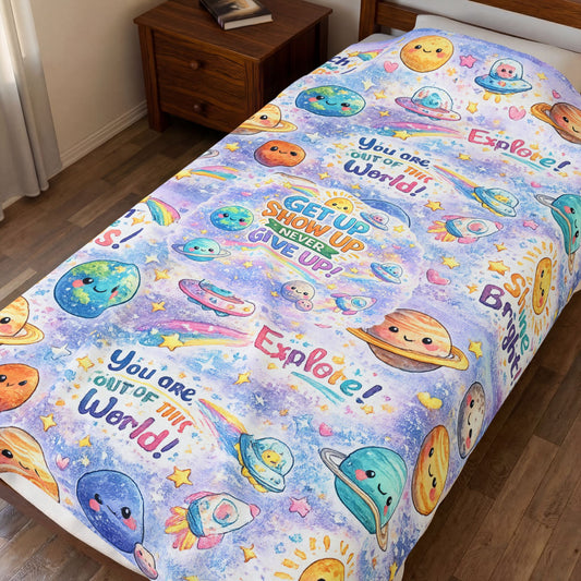 Kids Plush Velveteen Blanket – Ultra Soft Cozy Throw Blanket for Boys & Girls | Warm Lightweight Blanket for Bed, Nap Time & Gifts