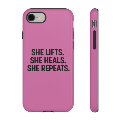 She lifts. She heals. She repeats. Tough Phone Cases