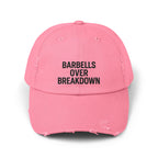 Barbells Over Breakdown: Unisex Distressed Cap