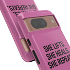 She lifts. She heals. She repeats. Tough Phone Cases