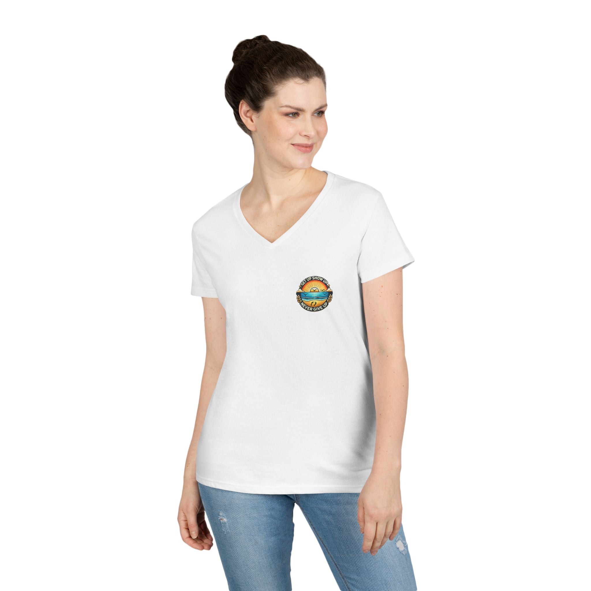 Women's V Neck-Strength in Motion
