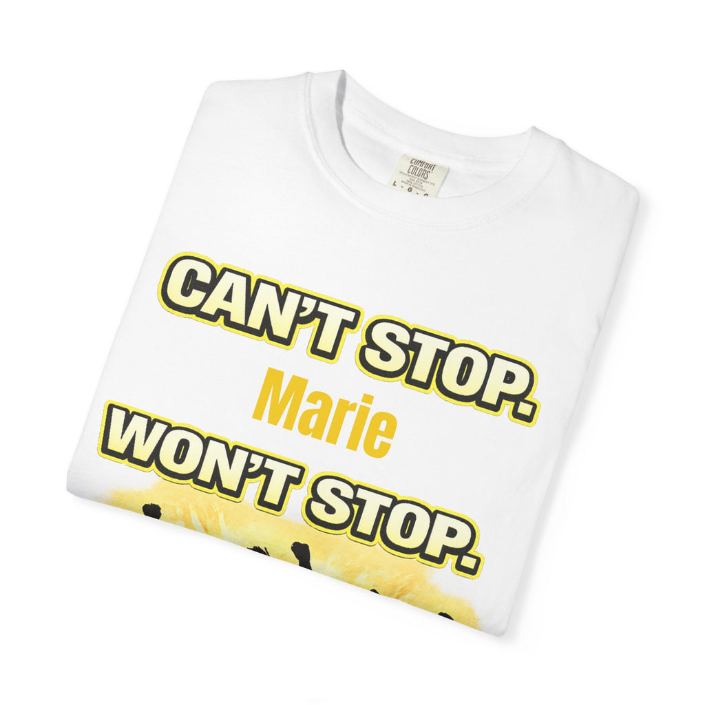 Custom Name Motivational T-Shirt – Can’t Stop. Won’t Stop.