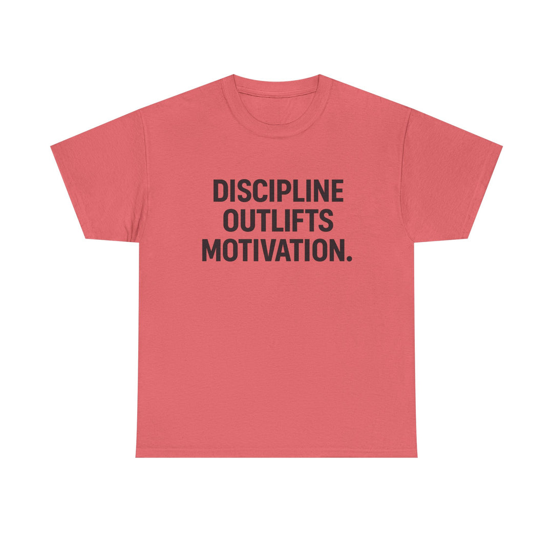 Discipline Outlifts Motivation. Unisex Heavy Cotton Tee