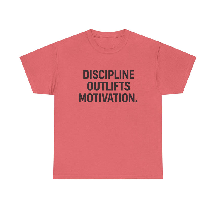 Discipline Outlifts Motivation. Unisex Heavy Cotton Tee