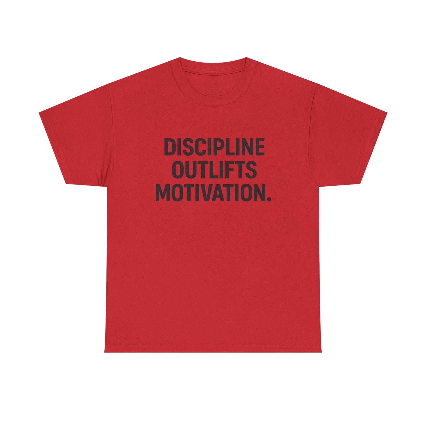 Discipline Outlifts Motivation. Unisex Heavy Cotton Tee