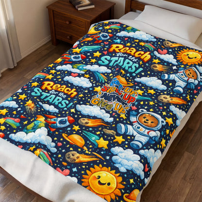 Kids Plush Velveteen Blanket – Ultra Soft Cozy Throw Blanket for Boys & Girls | Warm Lightweight Blanket for Bed, Nap Time & Gifts