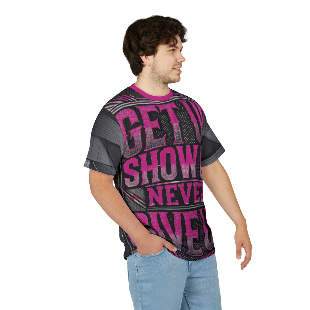 Relentless Drive Tee – Get Up, Show Up, Never Give Up (Pink)