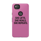 She lifts. She heals. She repeats. Tough Phone Cases