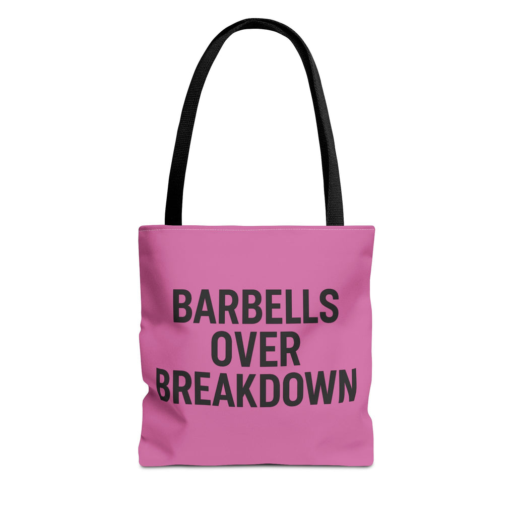 Barbells Over Breakdown Tote Bag