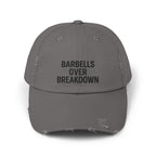 Barbells Over Breakdown: Unisex Distressed Cap