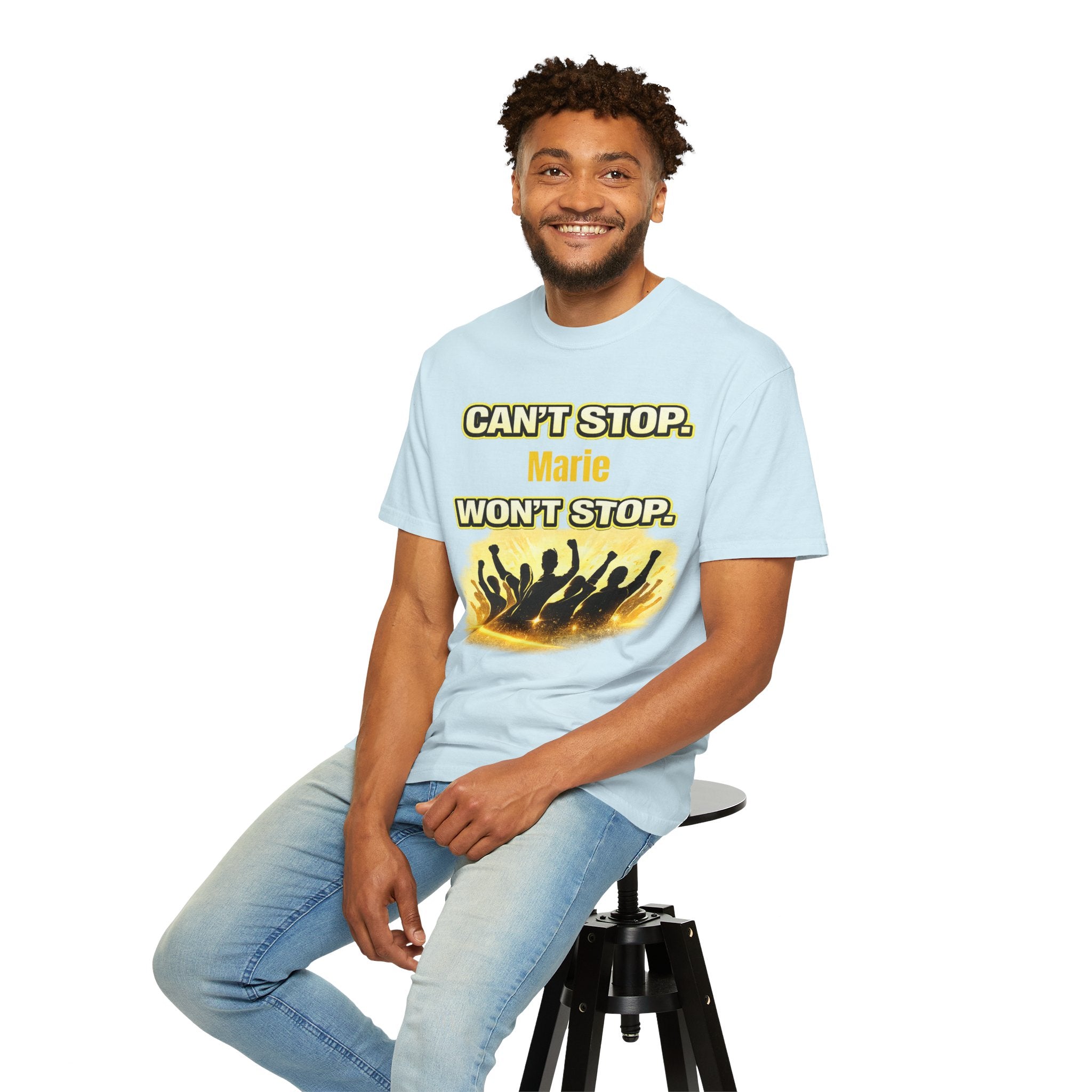 Custom Name Motivational T-Shirt – Can’t Stop. Won’t Stop.