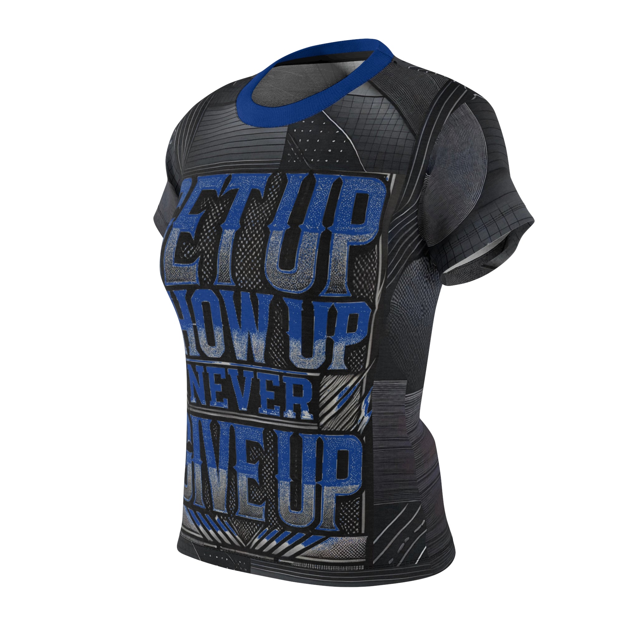 Women's Relentless Drive Tee – Get Up, Show Up, Never Give Up (Dark Blue)