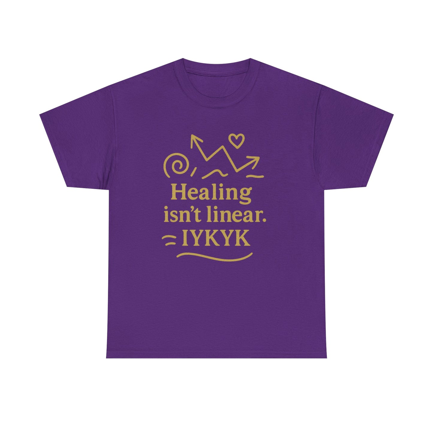 Healing Isn't Linear. IYKYK. Unisex Heavy Cotton Tee