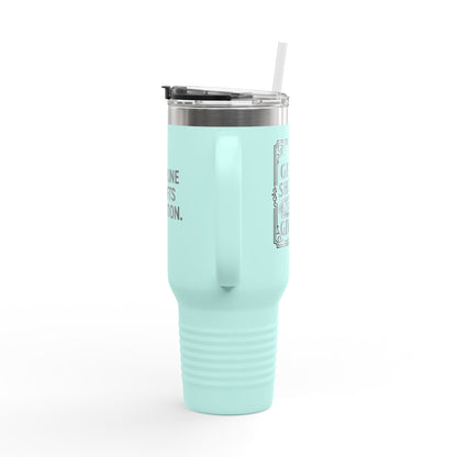 Discipline Outlifts Motivation Insulated Travel Mug, 40oz