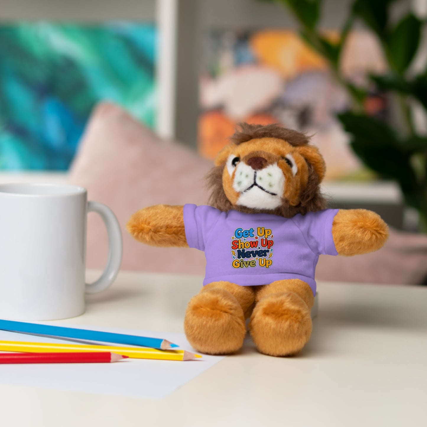 Stuffed Animals with Tee " Get Up Show Up Never Give Up"