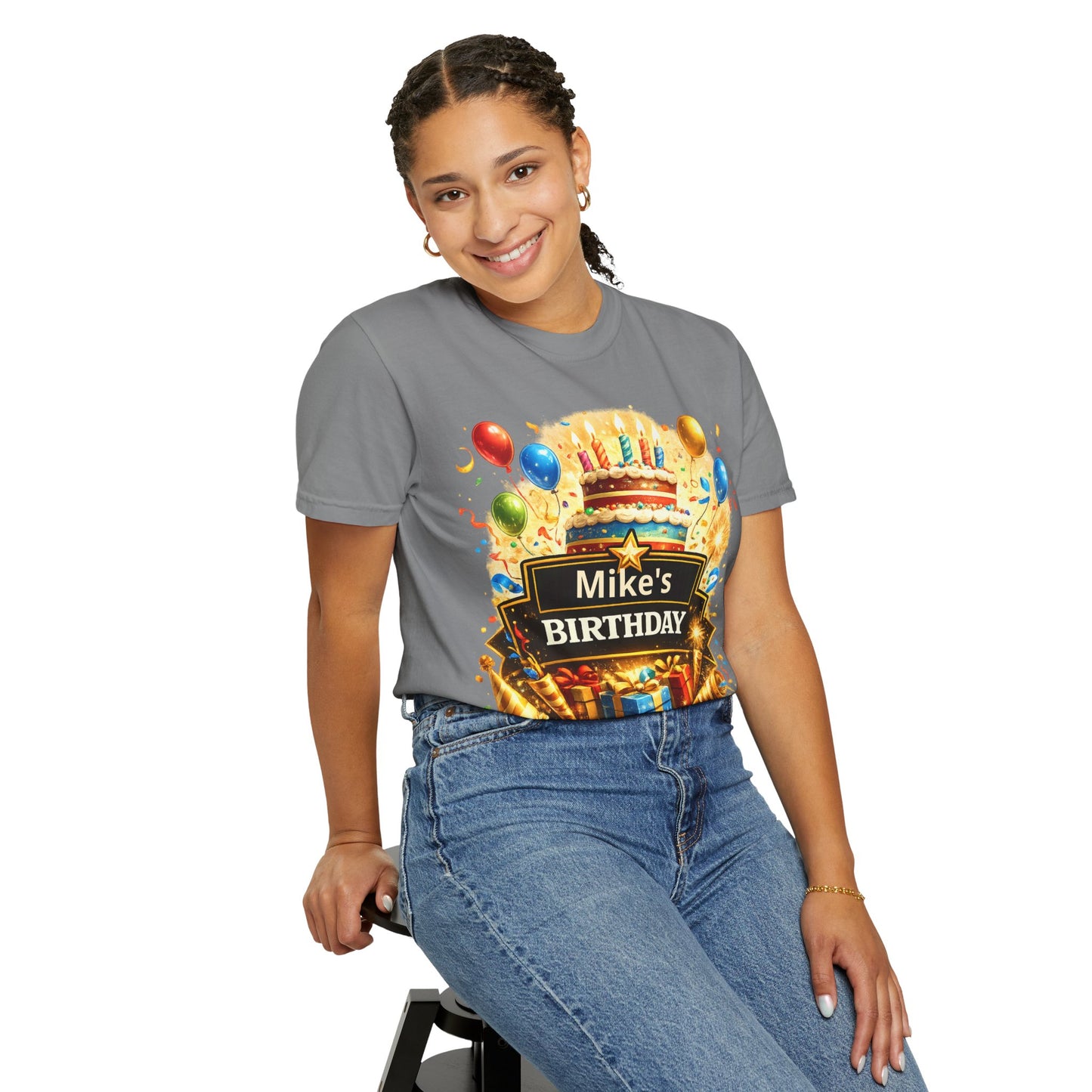Custom Name Birthday T-Shirt – Get Up Show Up Never Give Up