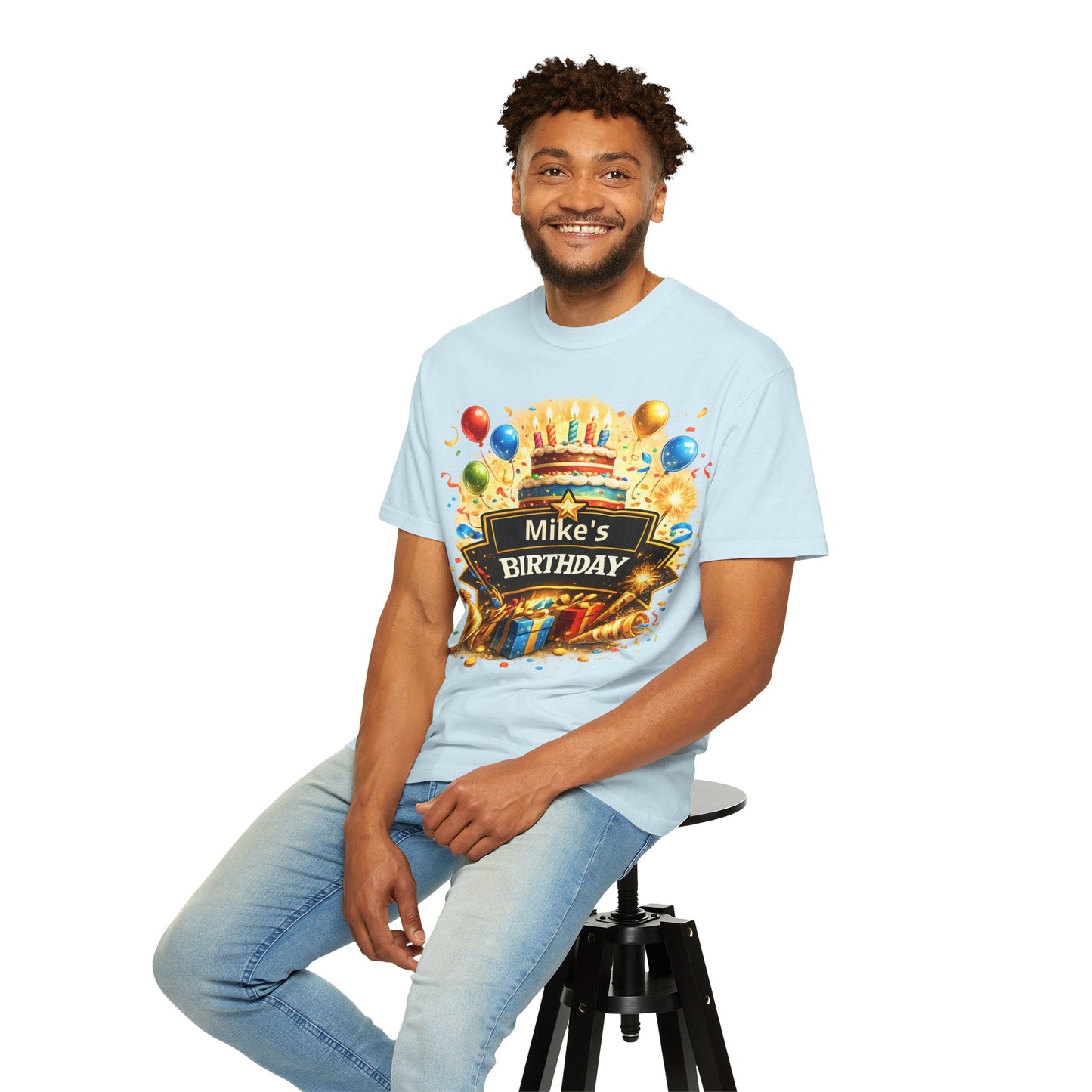 Custom Name Birthday T-Shirt – Get Up Show Up Never Give Up