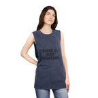 Barbells over breakdown muscle tank