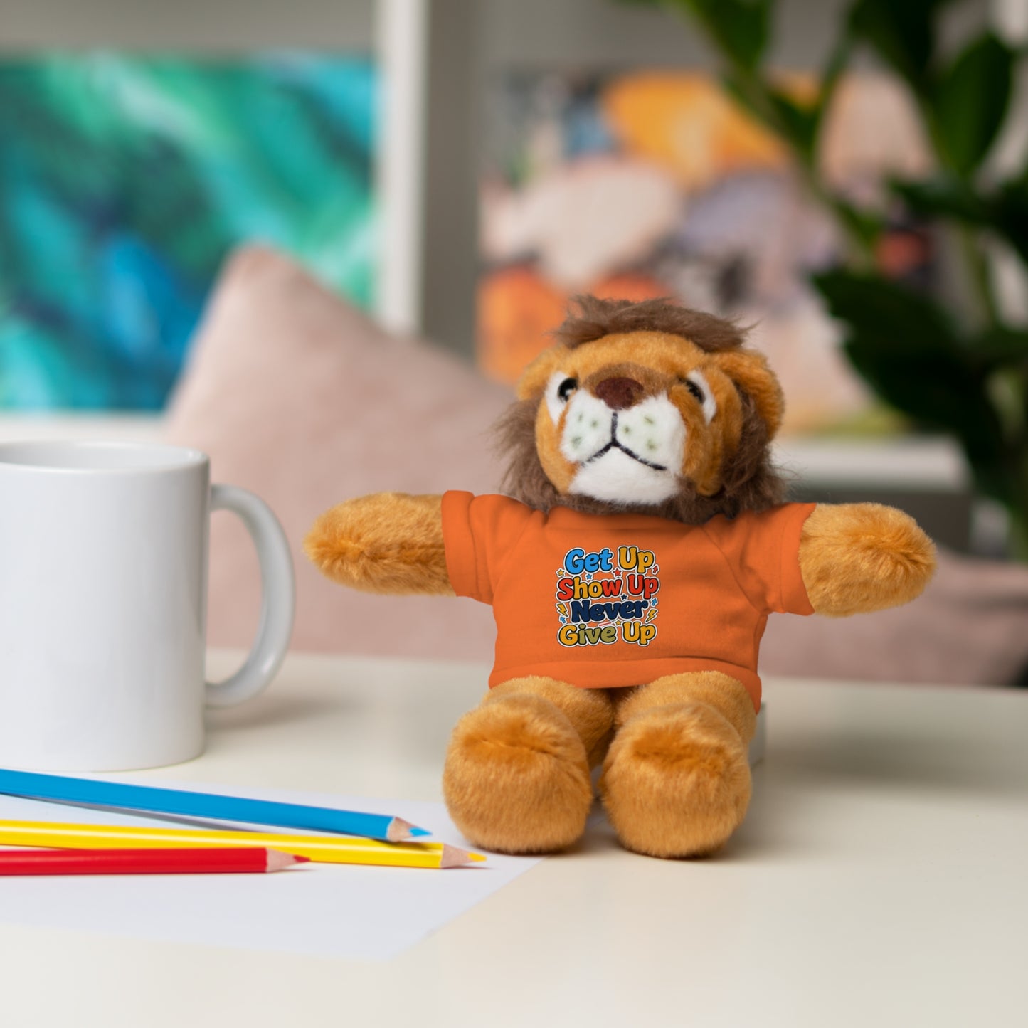 Stuffed Animals with Tee " Get Up Show Up Never Give Up"