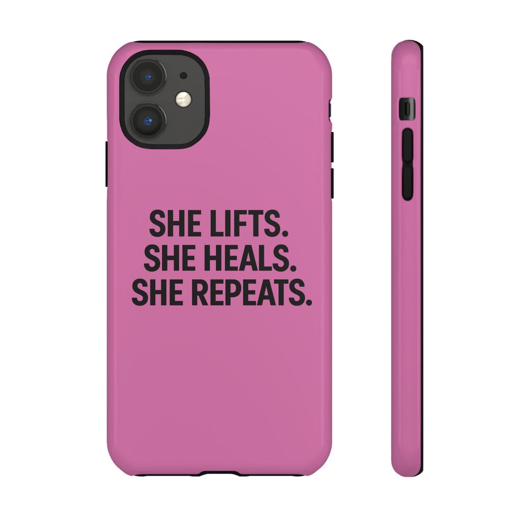 She lifts. She heals. She repeats. Tough Phone Cases