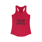 Discipline outlifts motivation Women's Racerback Tank