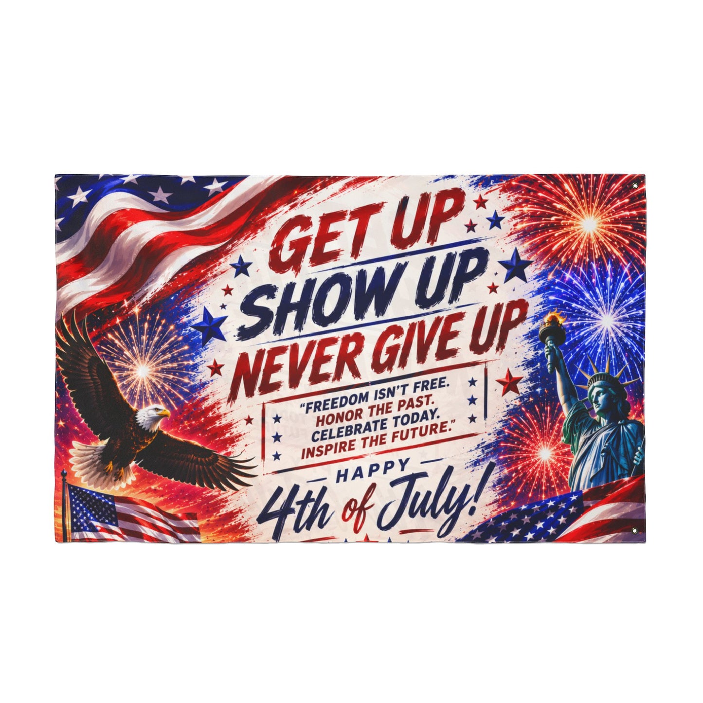 Patriotic 4th of July Double-Sided Flag | American Pride Outdoor Garden & House Flag | USA Independence Day Decor