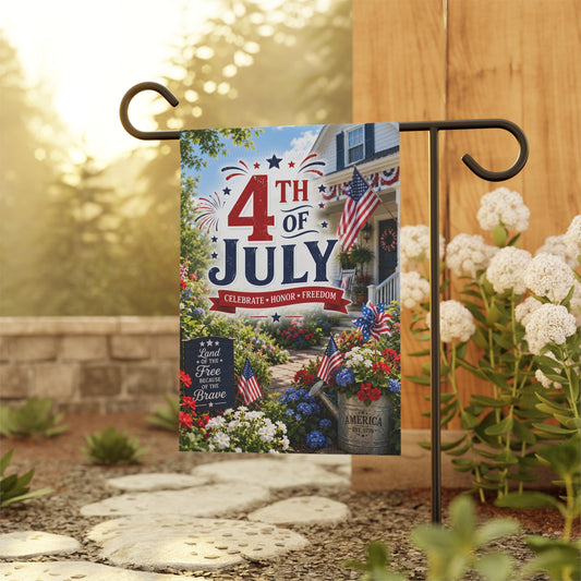 4th of July Outdoor Banner – Patriotic Garden Flag for Home, Porch & Lawn Decorations