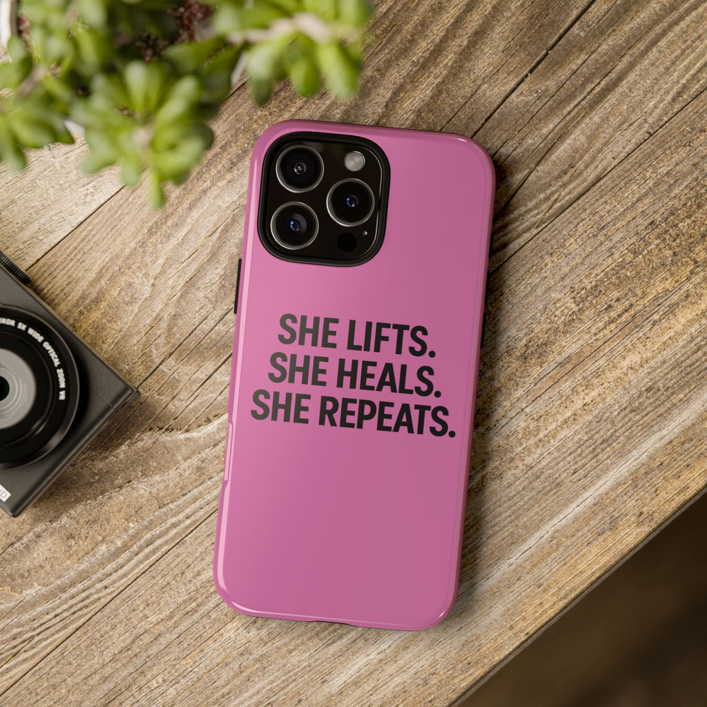 She lifts. She heals. She repeats. Tough Phone Cases
