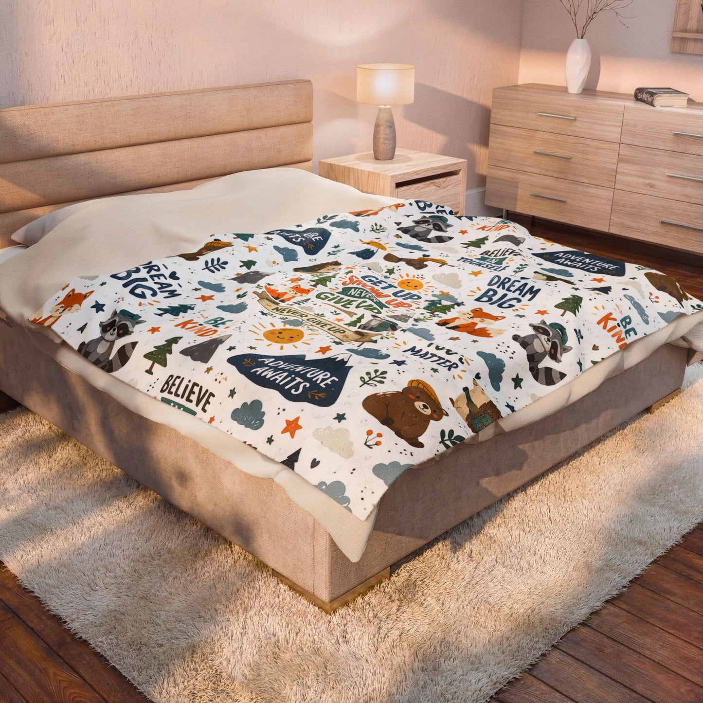 Kids Plush Velveteen Blanket – Ultra Soft Cozy Throw Blanket for Boys & Girls | Warm Lightweight Blanket for Bed, Nap Time & Gifts
