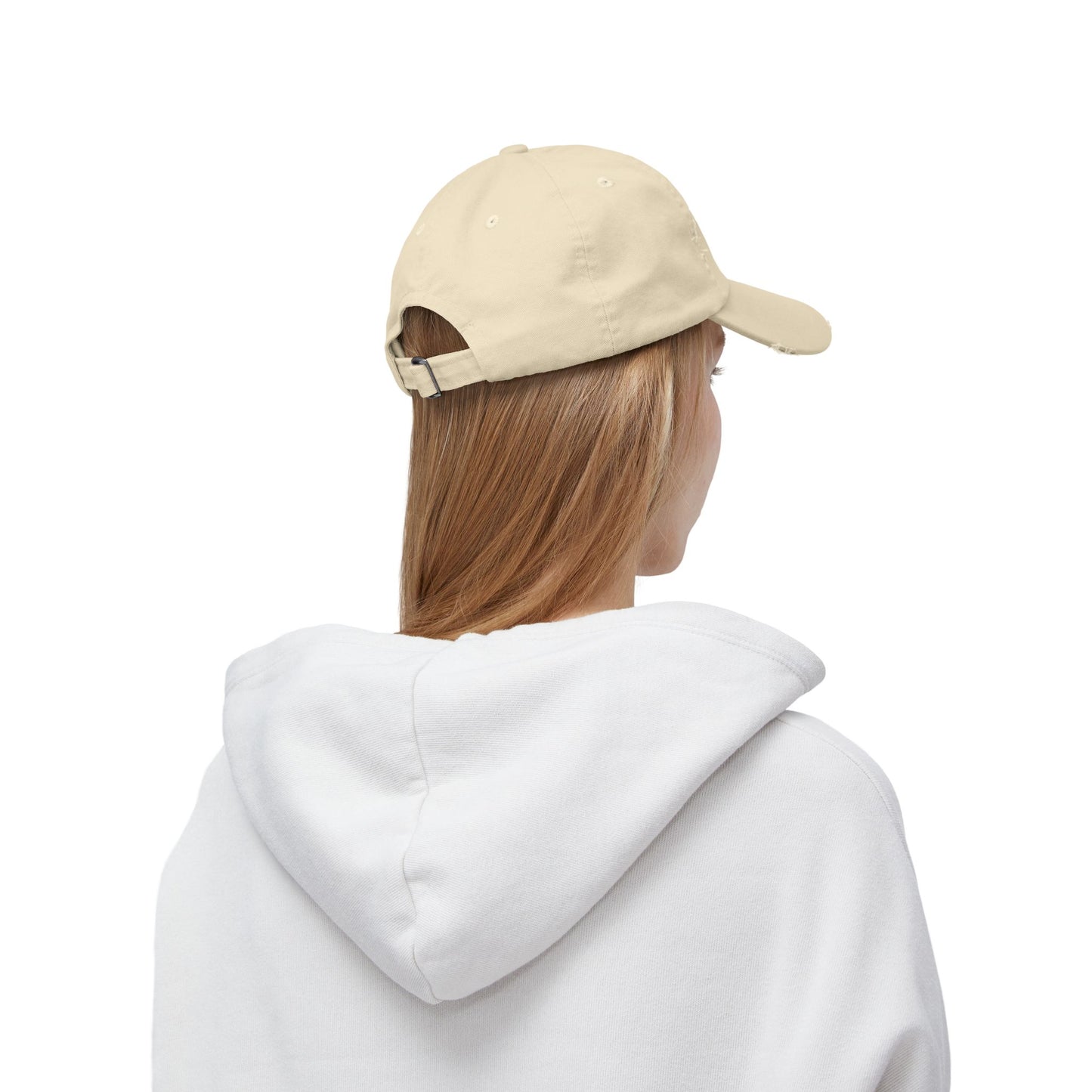 She Lifts. She Heals. She Repeats. : Unisex Distressed Cap