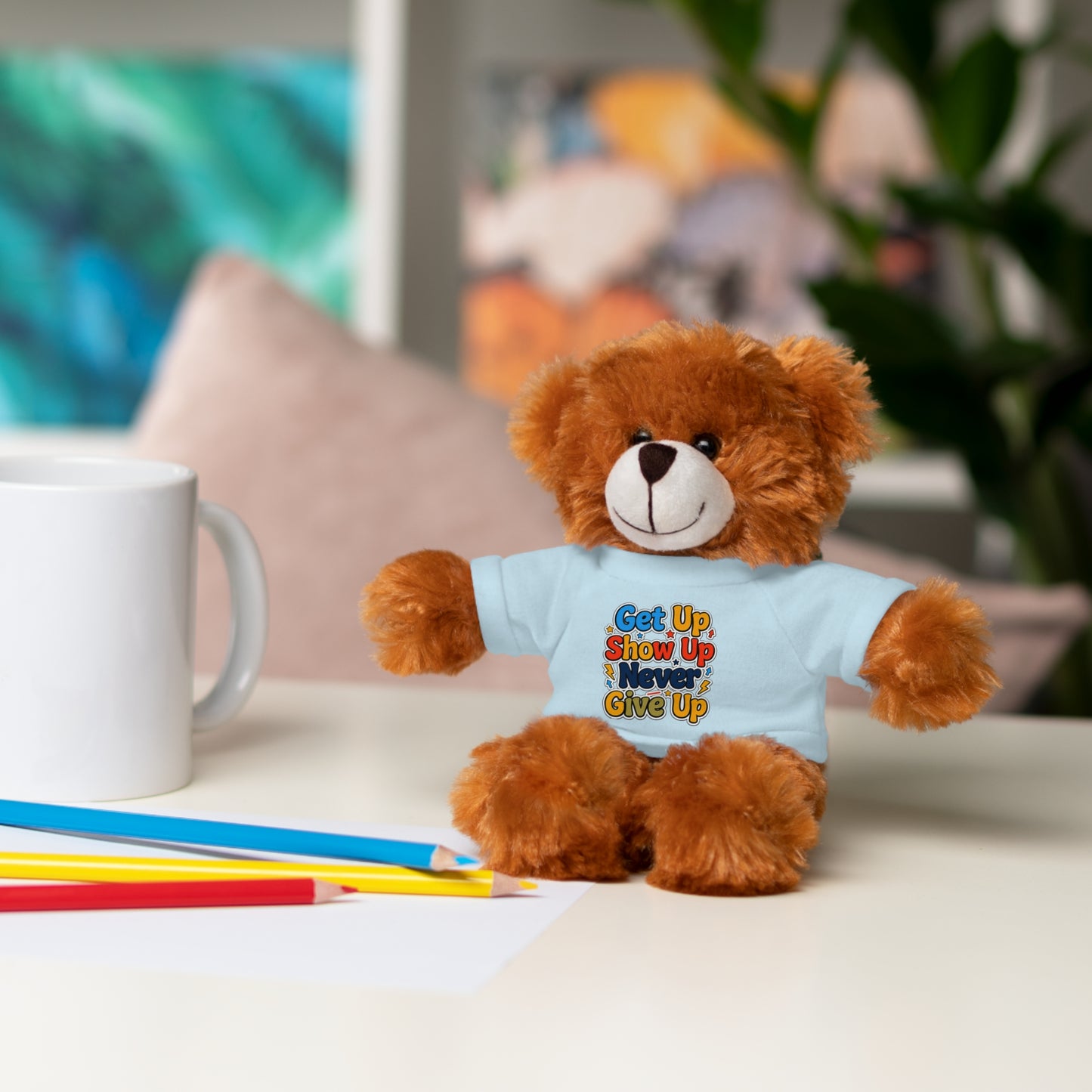 Stuffed Animals with Tee " Get Up Show Up Never Give Up"