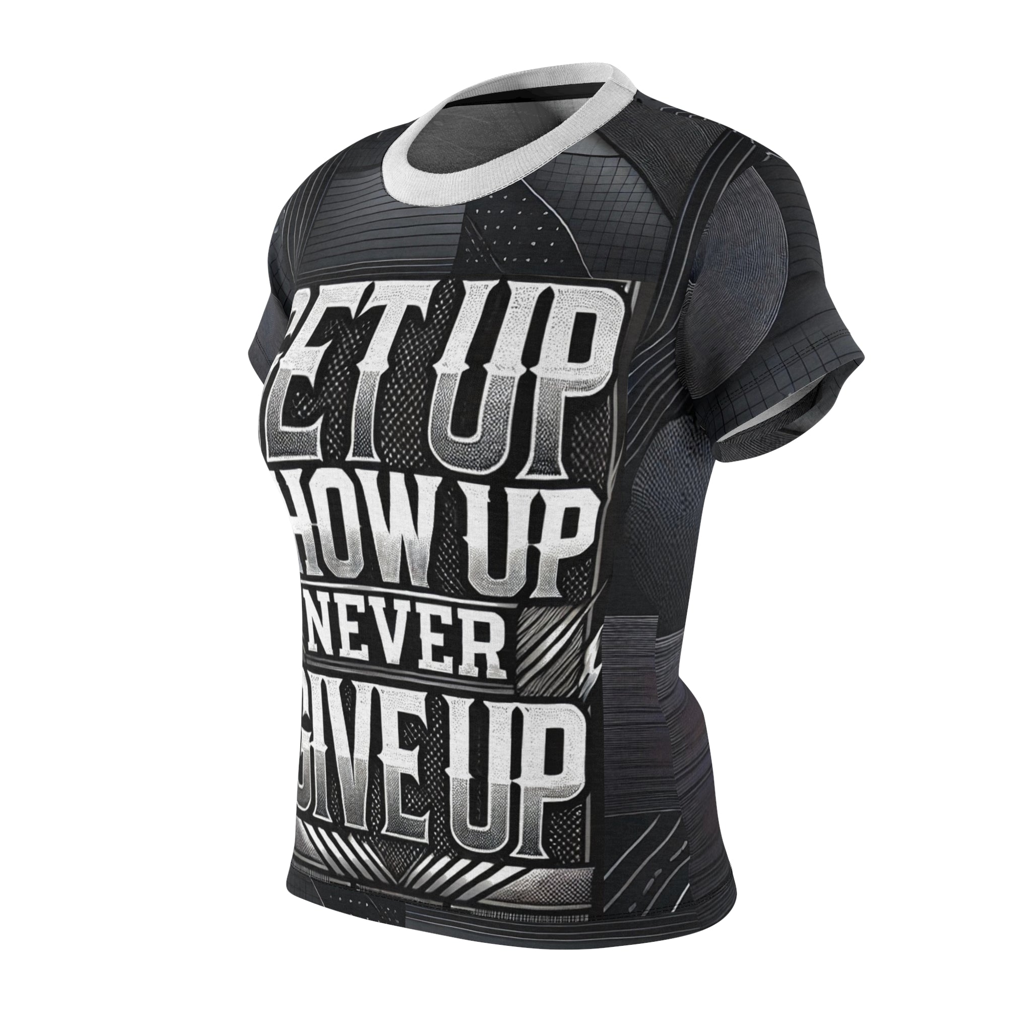 Women's Relentless Drive Tee – Get Up, Show Up, Never Give Up (White)