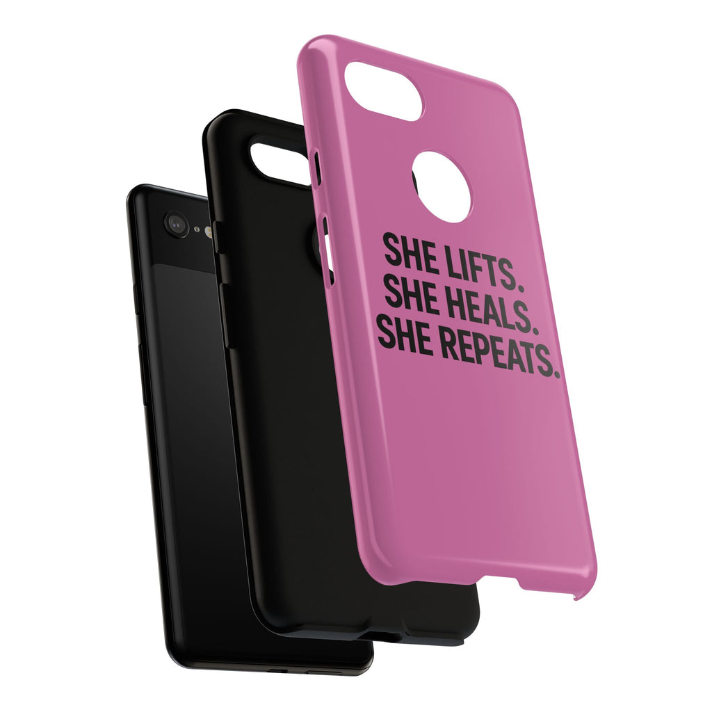 She lifts. She heals. She repeats. Tough Phone Cases