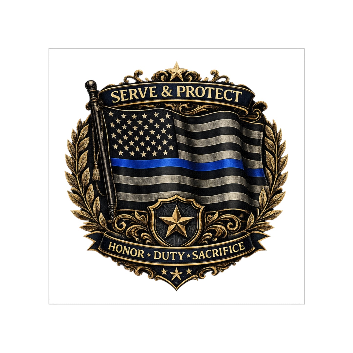 Blue Line Legacy Waterproof Sticker