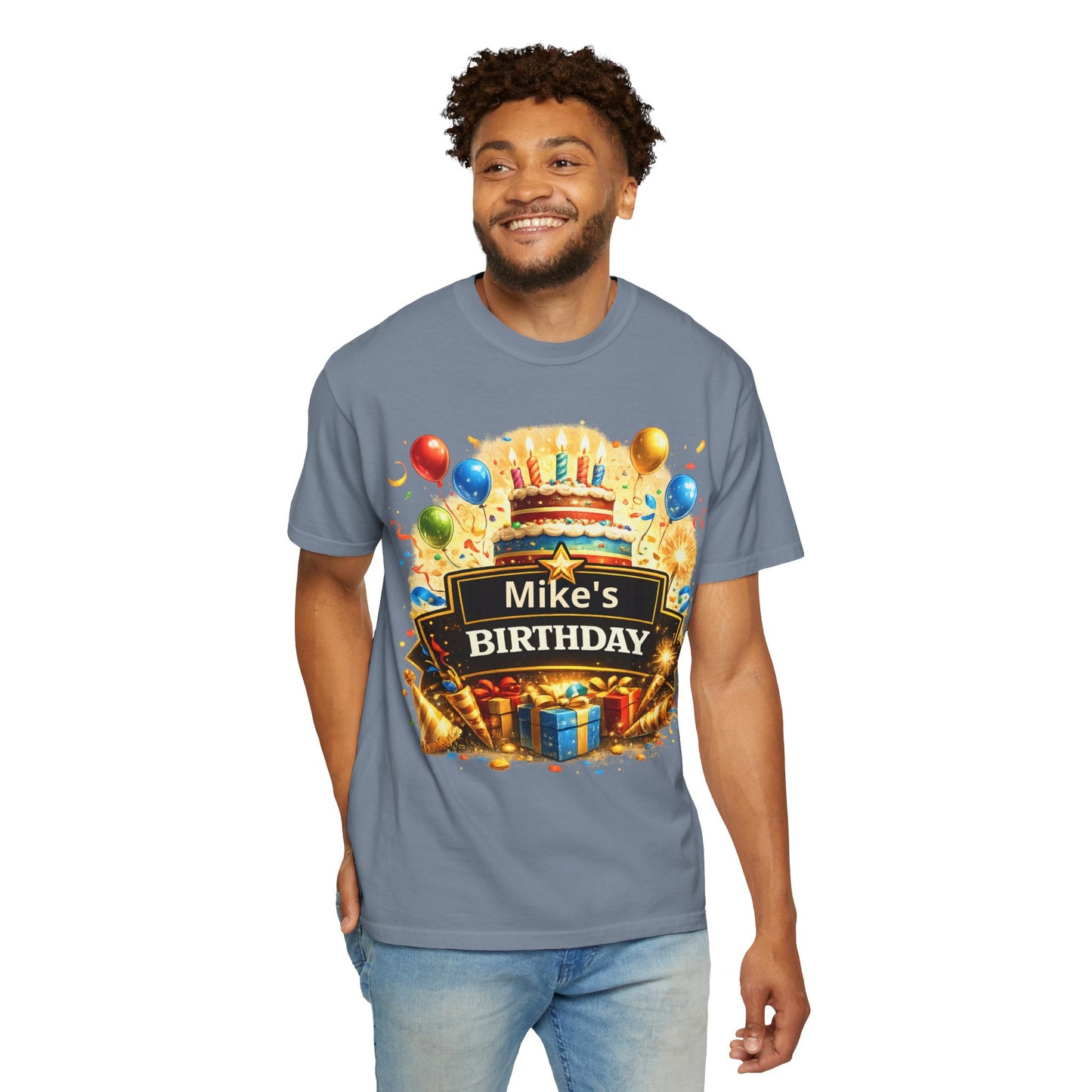 Custom Name Birthday T-Shirt – Get Up Show Up Never Give Up