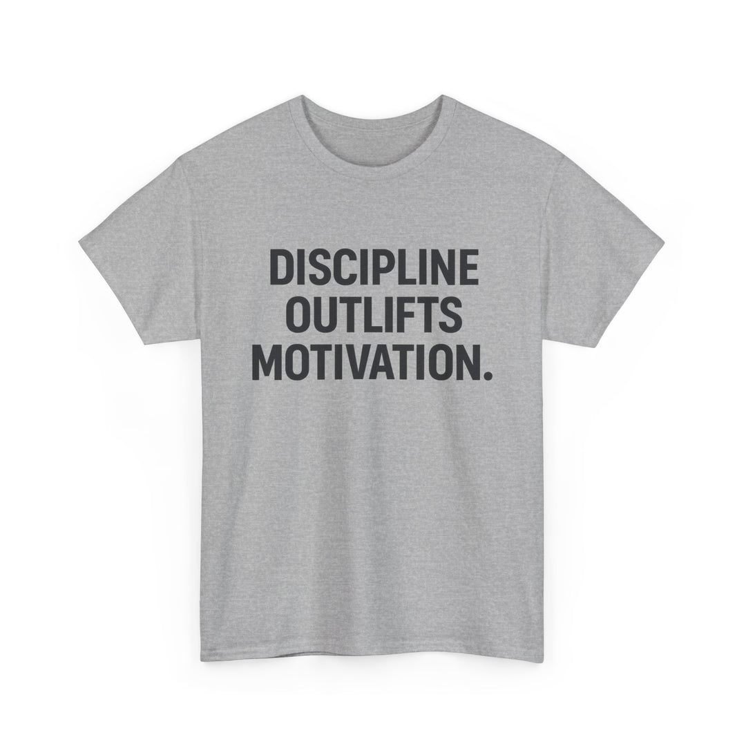 Discipline Outlifts Motivation. Unisex Heavy Cotton Tee