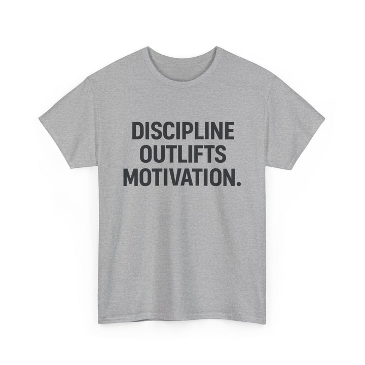 Discipline Outlifts Motivation. Unisex Heavy Cotton Tee
