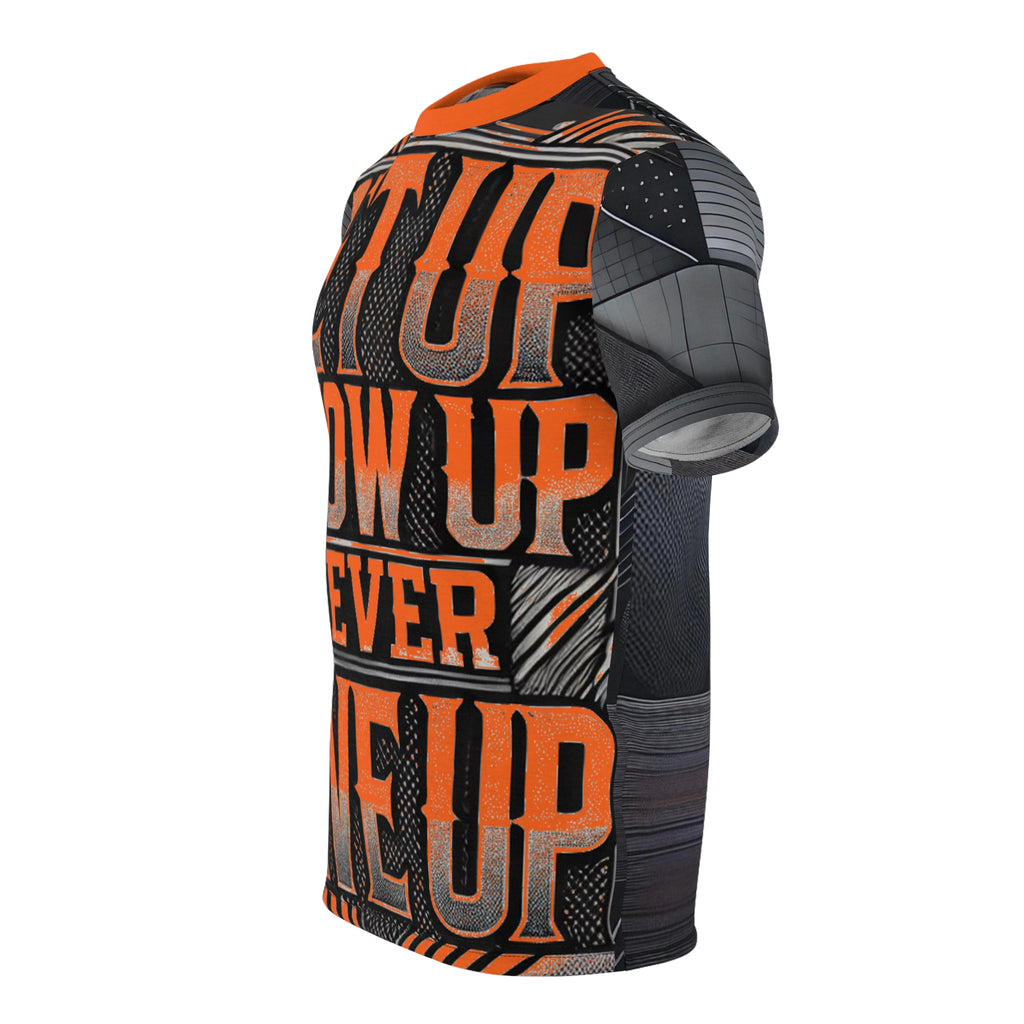 Relentless Drive Tee – Get Up, Show Up, Never Give Up (Orange)