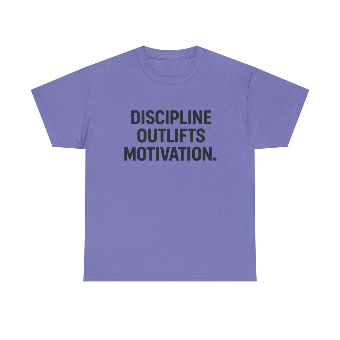 Discipline Outlifts Motivation. Unisex Heavy Cotton Tee