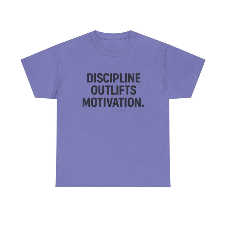 Discipline Outlifts Motivation. Unisex Heavy Cotton Tee