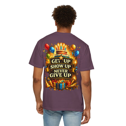 Custom Name & Age Birthday Crew T-Shirt – Personalized Group Shirt