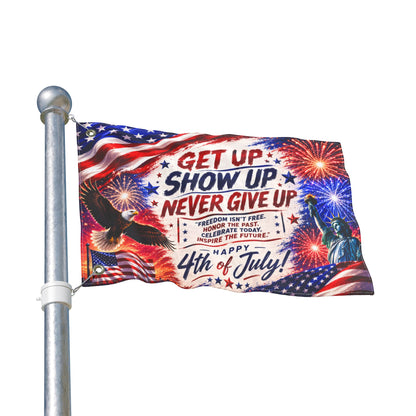 Patriotic 4th of July Double-Sided Flag | American Pride Outdoor Garden & House Flag | USA Independence Day Decor