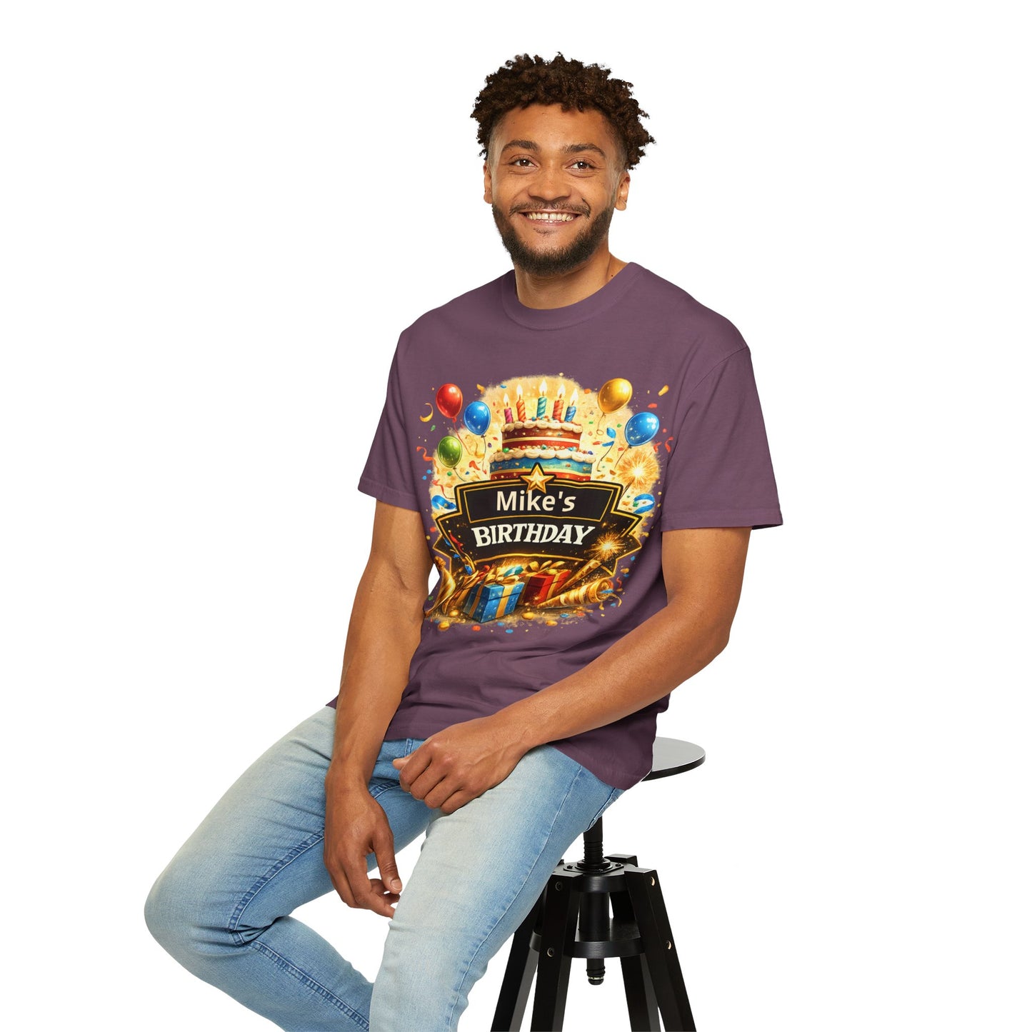 Custom Name Birthday T-Shirt – Get Up Show Up Never Give Up