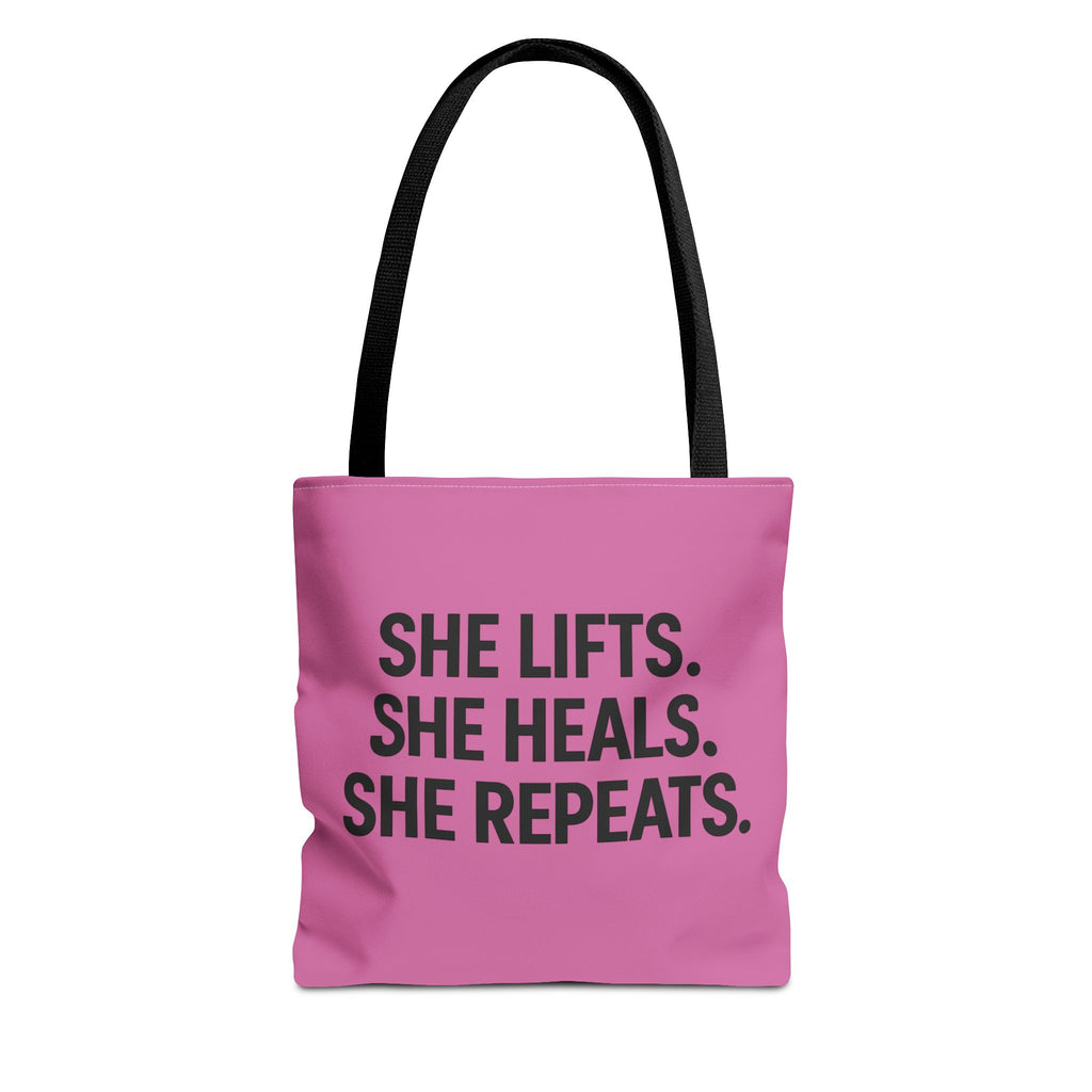 She Lifts. She Heals. She Repeats. Tote Bag