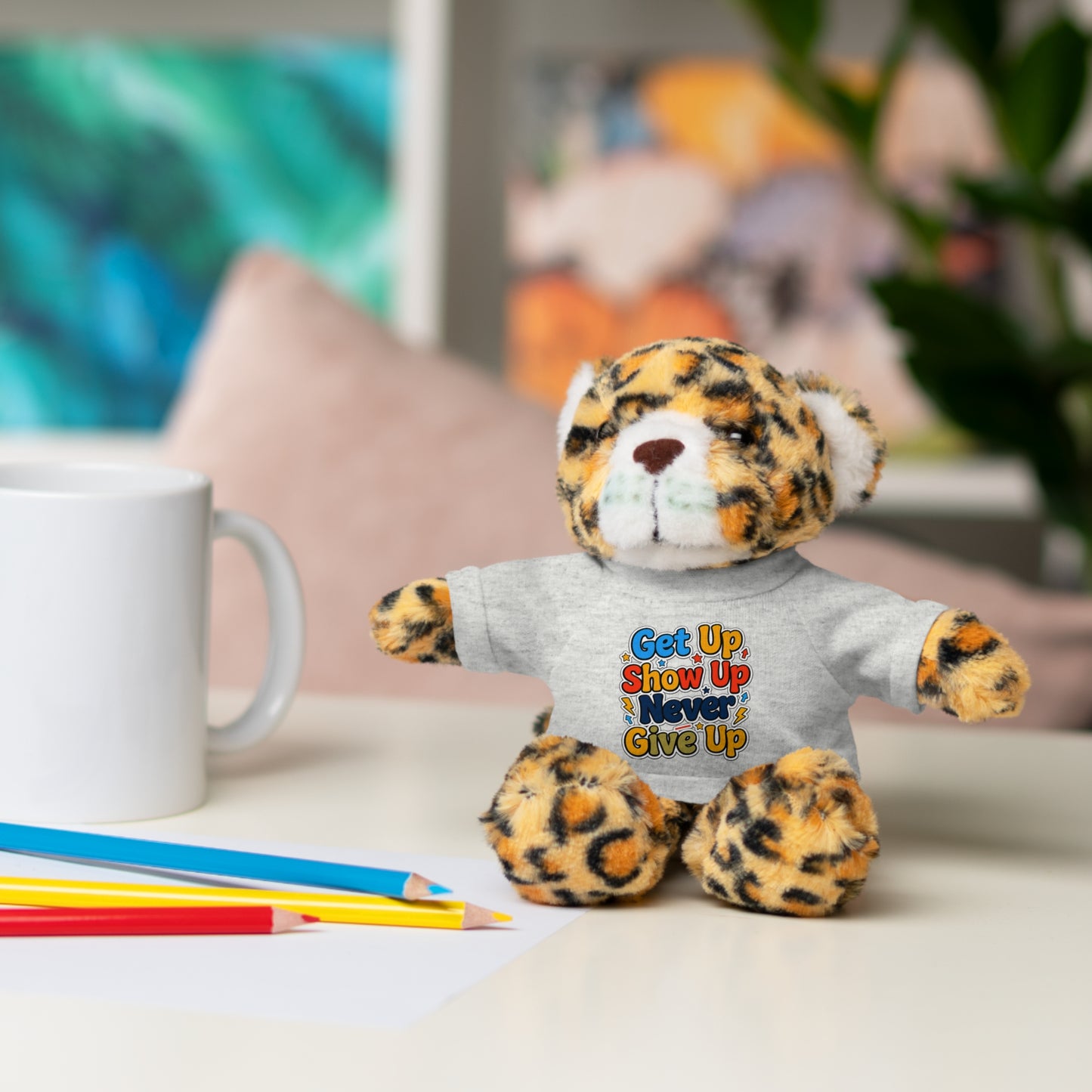 Stuffed Animals with Tee " Get Up Show Up Never Give Up"
