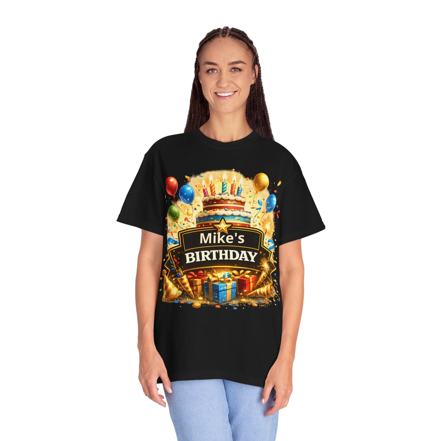 Custom Name Birthday T-Shirt – Get Up Show Up Never Give Up