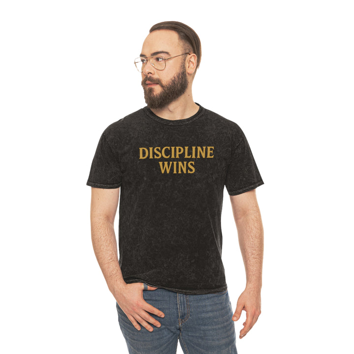 Discipline Wins. Unisex Vintage Mineral Wash Tee
