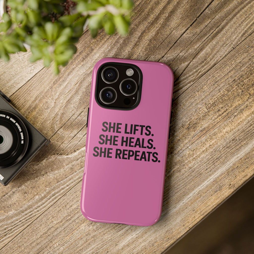 She lifts. She heals. She repeats. Tough Phone Cases