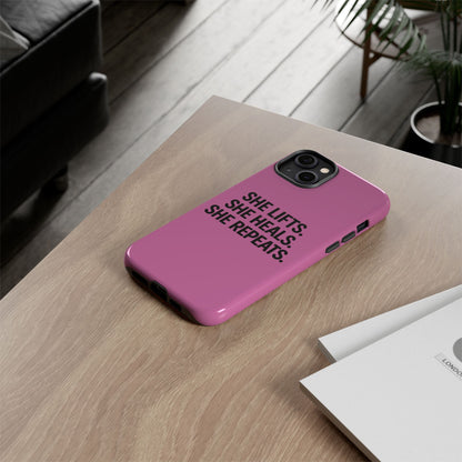 She lifts. She heals. She repeats. Tough Phone Cases