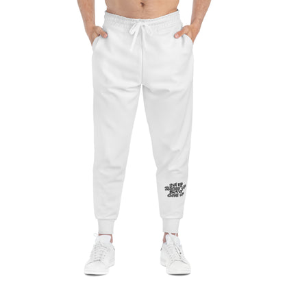 Elite Motivational UNISEX Joggers – Achieve in Comfort & Style (White)